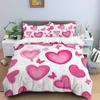 Love Heart Duvet Cover Set Romantic Theme Heart Shaped Comforter Cover King Full Size For Kid Couple Lover Polyester Bedding Set