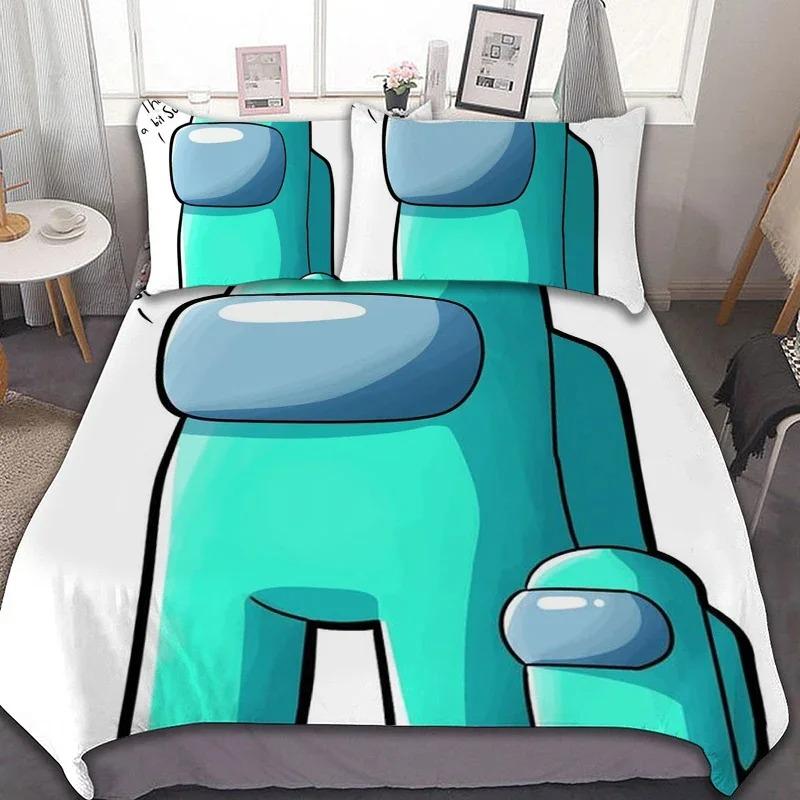 Exquisite 3D Game A-Amongs Us Wallpaper Anime Digital Print Bedding Set Duvet Cover Comforter Bed Youth Kids Girl Boys Gift