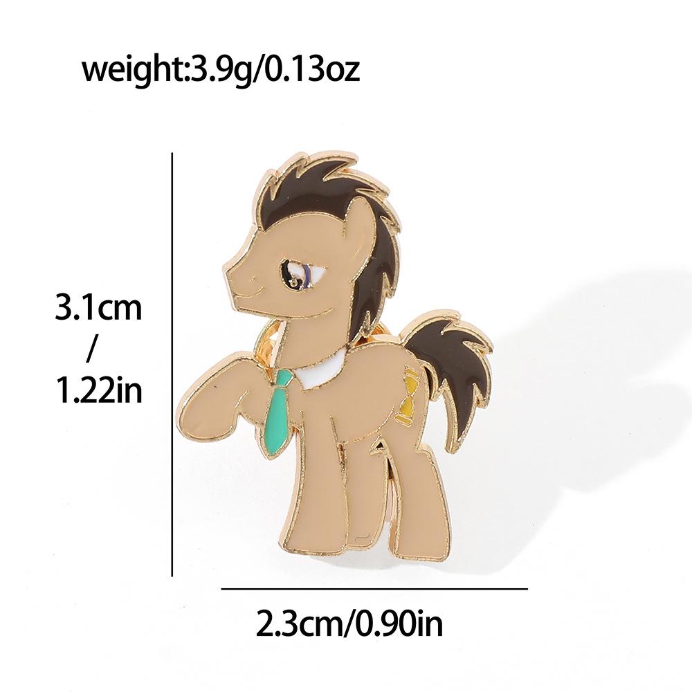 Europäische und amerikanische Charaktere, Metallabzeichen, Pony, Baoli-Legierungsbrosche, Einhorn-Pony-Form, Anstecknadel-Zubehör