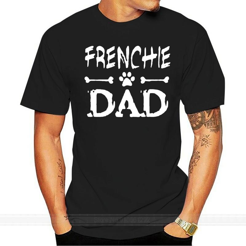 

French Bulldog Frenchie Dad Men s T-Shirt Cotton Classic Awesome Tshirt For Mens Short Sleeve Clothes Hiphop Tops 5XL різнокольоровий