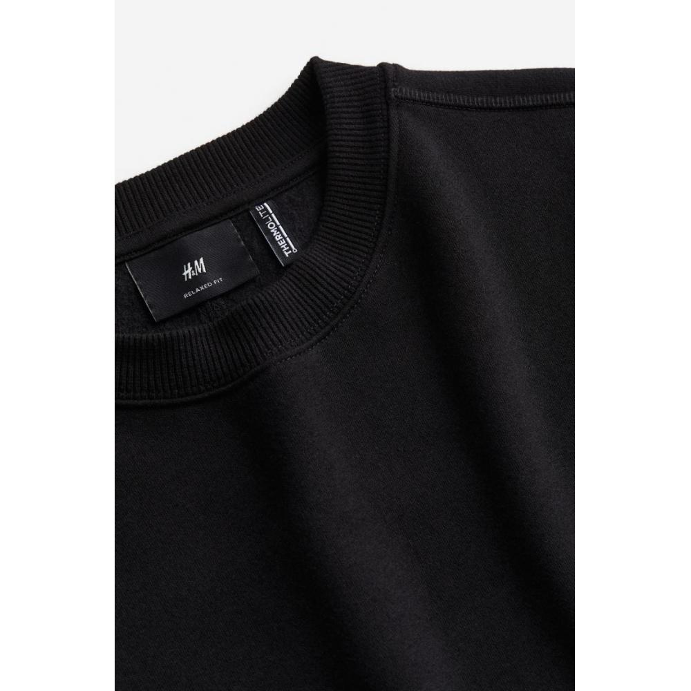 H M tHerMolite Loose Fit sweatsHirt Black