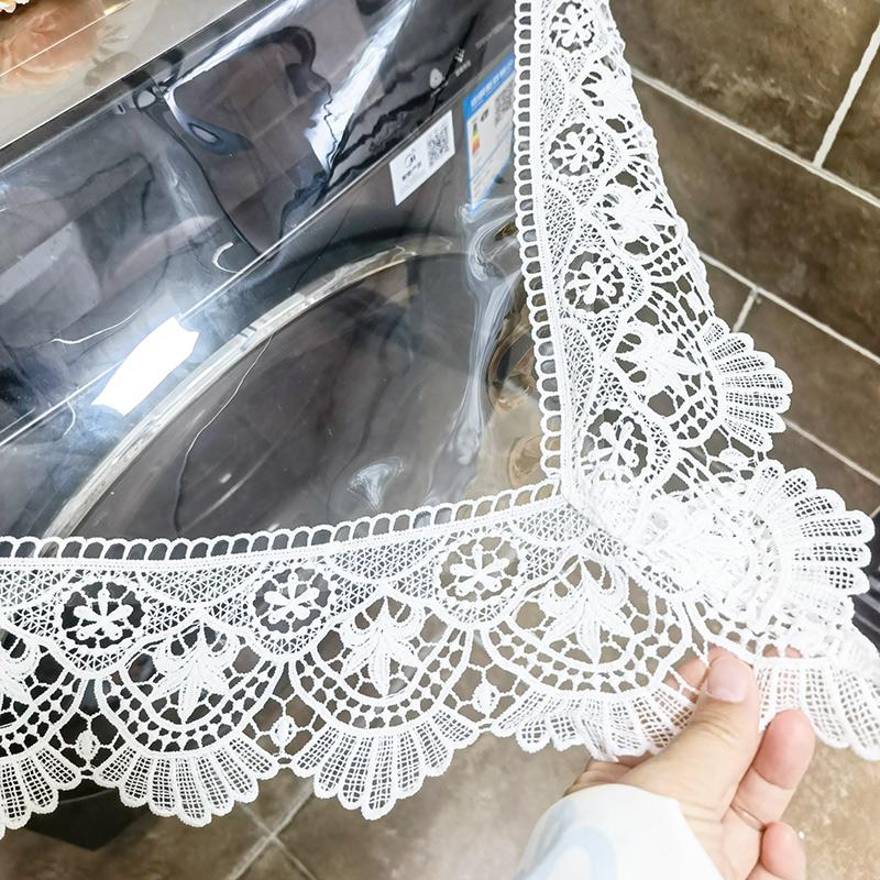 Lace PU Washing Machine Cover Cloth, Waterproof, Dustproof, Non Washable, Transparent Protective Cover Pad Universal Pad