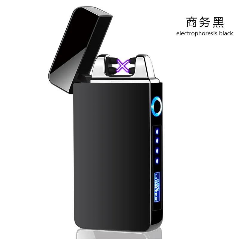 Hot Boutique Creative Portable Windproof USB Strong Pulse Double Arc Lighter Rechargeable Touch Sensor Fashion Ignition Tool