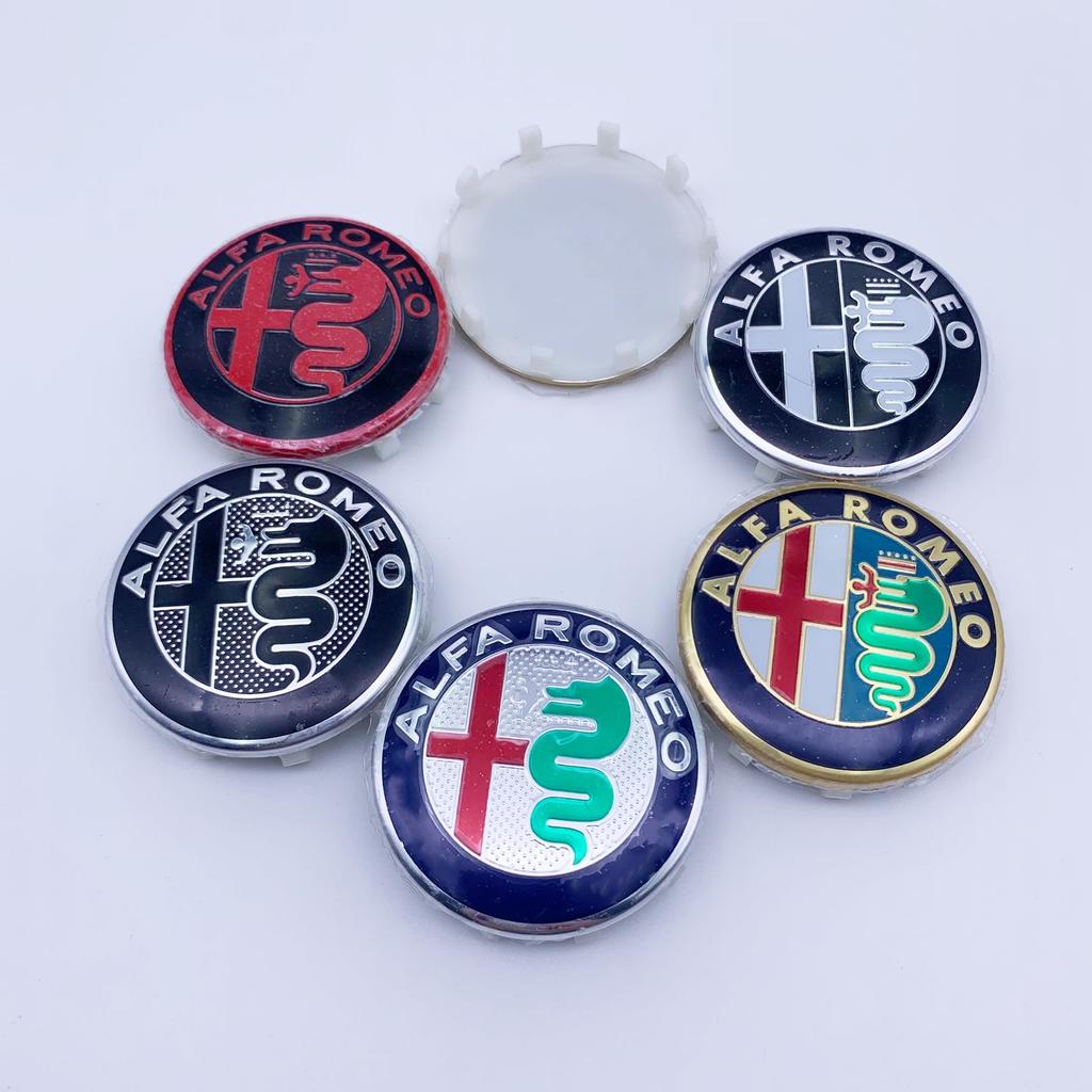 WZLN3 4Pcs 60mm 6cm GTAM Wheel Hub Center Caps For Alfa Romeo Giulia Giulietta MITO Stelvio GT Auto Refit Emblem Stickers