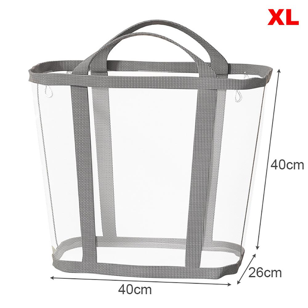 1 Nylon Mesh Laundry Basket with Handle, Breathable, Foldable, Clothes Storage Bag, Large Capacity Storage Bag