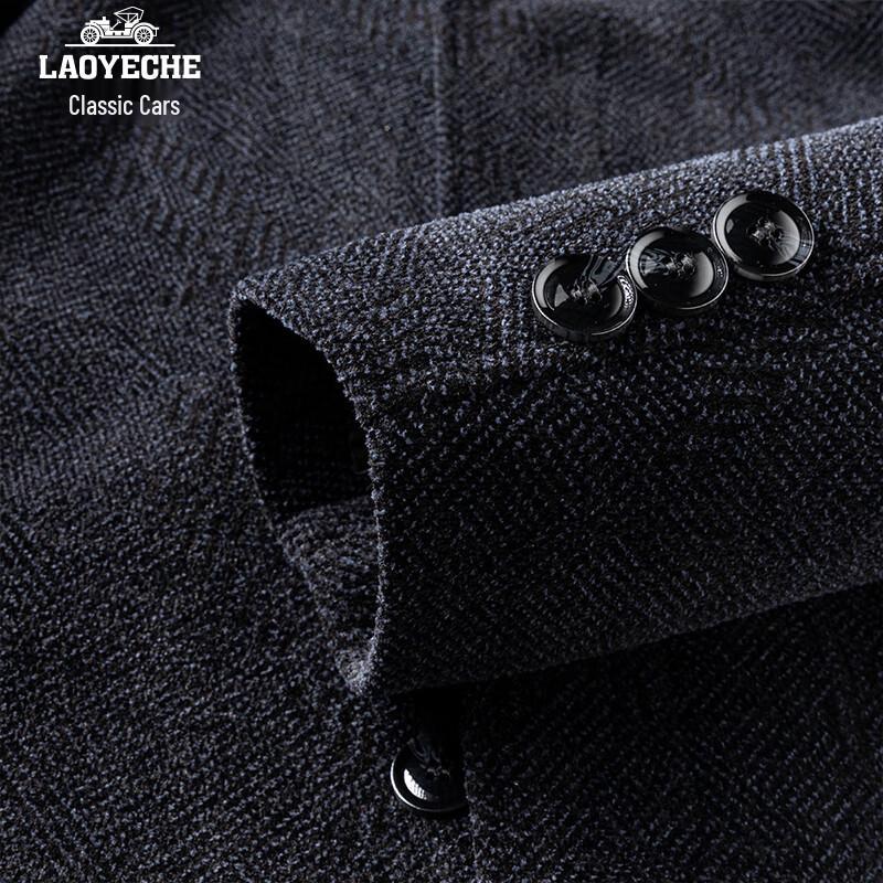 Men's Mid-Length Wool Blend Winter Coat with Detachable Fur Collar