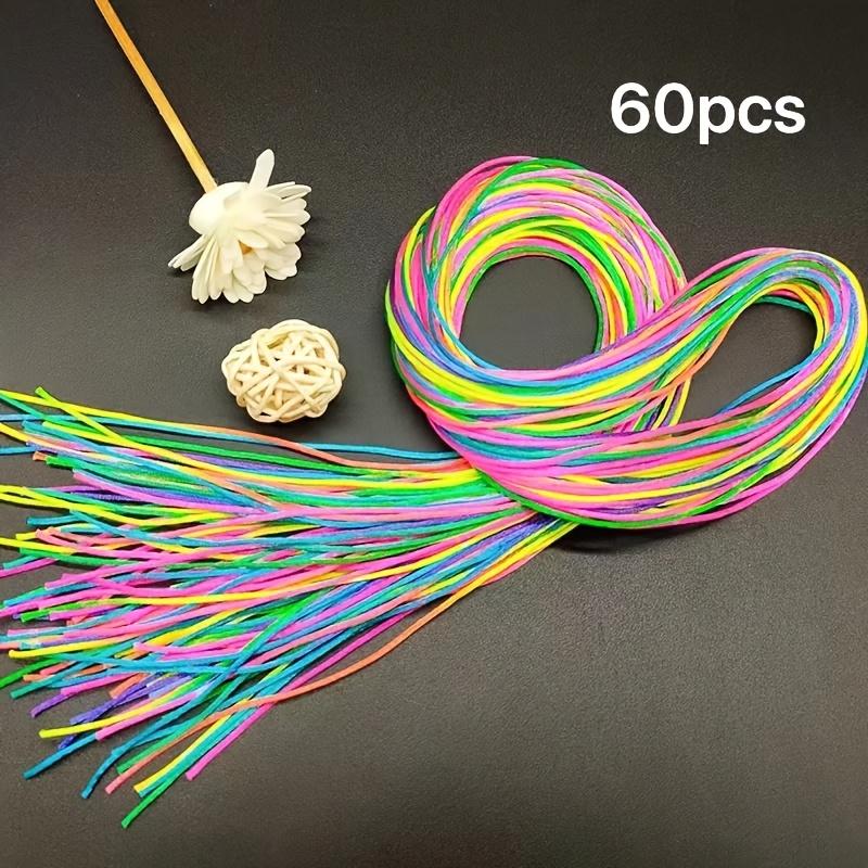60Pcs Mixed Color Braided Hair Ropes for Colorful Hair DIY Sweet Hair Ropes Hair Accessories
