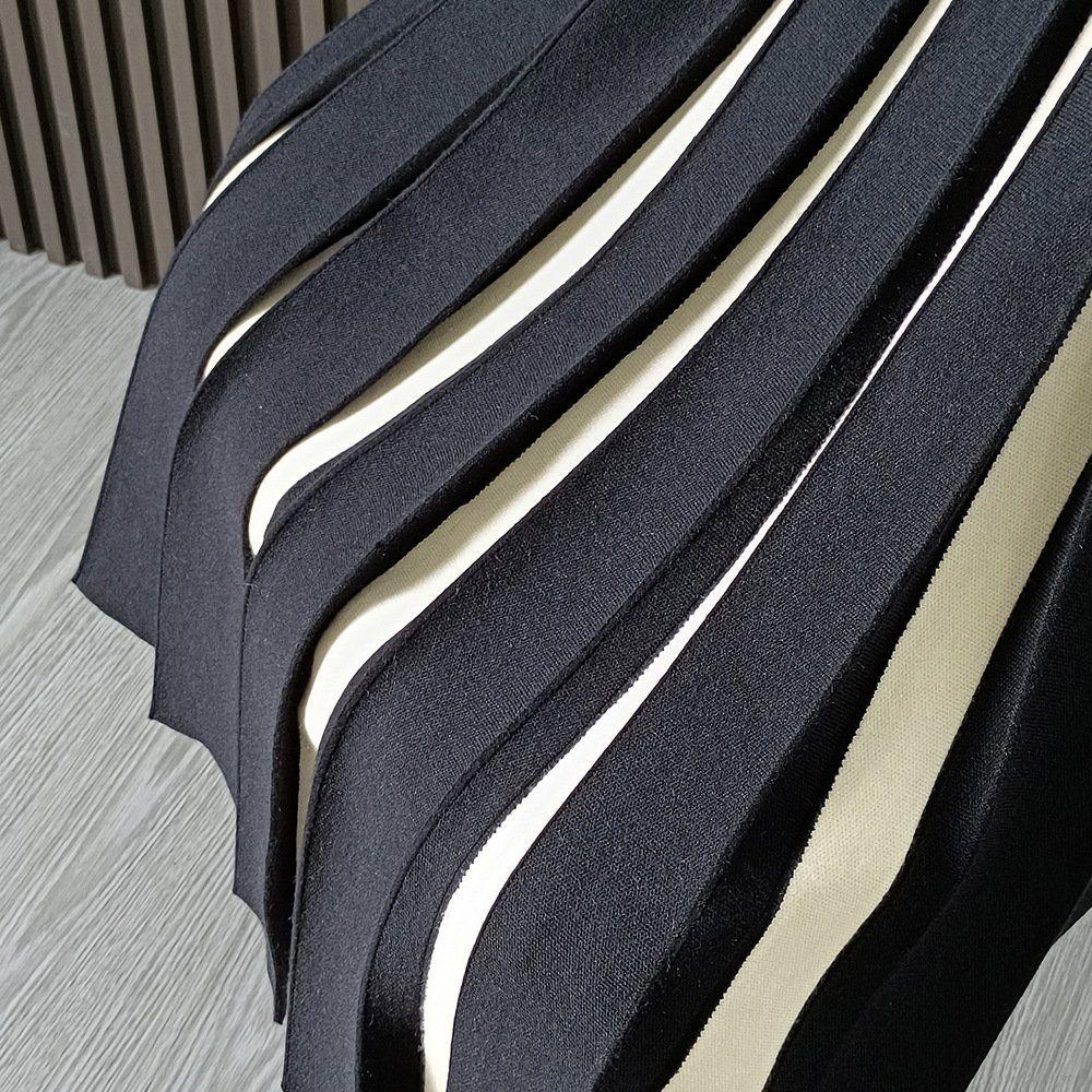 Damen Colorblock Röcke Elastischer Bund Kontrastfarbene Röcke Einfarbig Streetwear A-Linie Midi-Rock