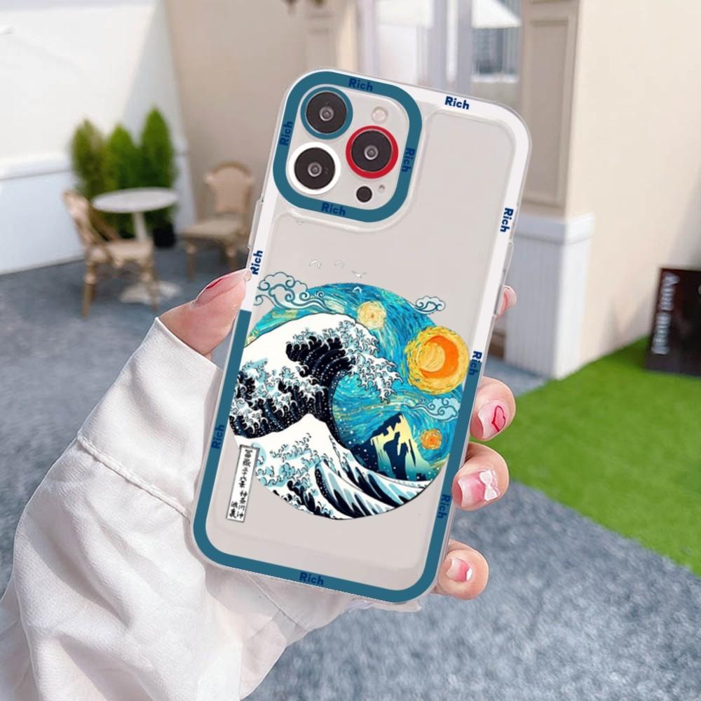 Japanese Illustration Waves Phone Case For Samsung A 10 20 30 70 13 21 32 72 22 51 52 53 71 73 32 4g 32 5g Fundas