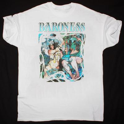 Nieuw Populair Baroness Band Wit T-shirt Katoen Volledige Maat Unisex T-shirt