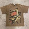 2000s Summer Trend Funny Printed Versatile Couple T Shirts Fashion Casual Loose Tops New Simple Retro Short Sleeves