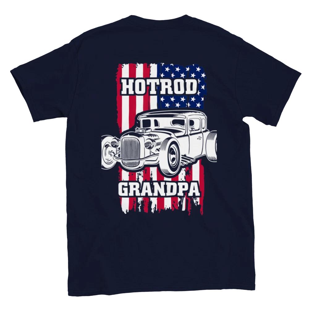 Hot Rod Grandpa - Back Print - Classic Unisex Crewneck T-shirt XXL