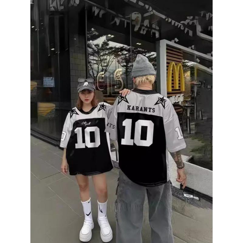 Unisex Casual Loose Fit American High Street Basketball Jersey T-shirt