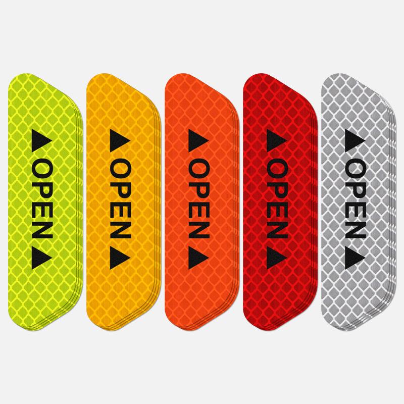 1/4PCS Car Door Reflective Sticker Safety Opening Warning Reflective Tape Car Accessories Interior Exterior Reflector