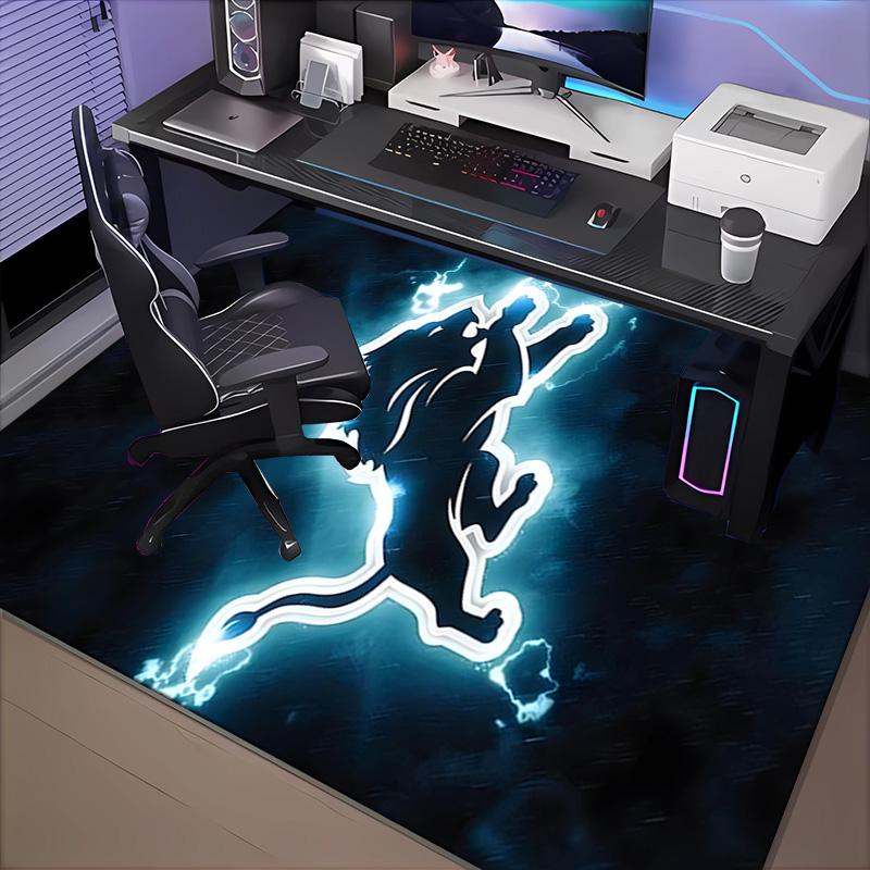 Lions Team Rug Office Carpet Non-Slip Mat, Chair Rug Floor Covering for Gaming, Bedroom, Living Room , Home Decor Christmas Gift