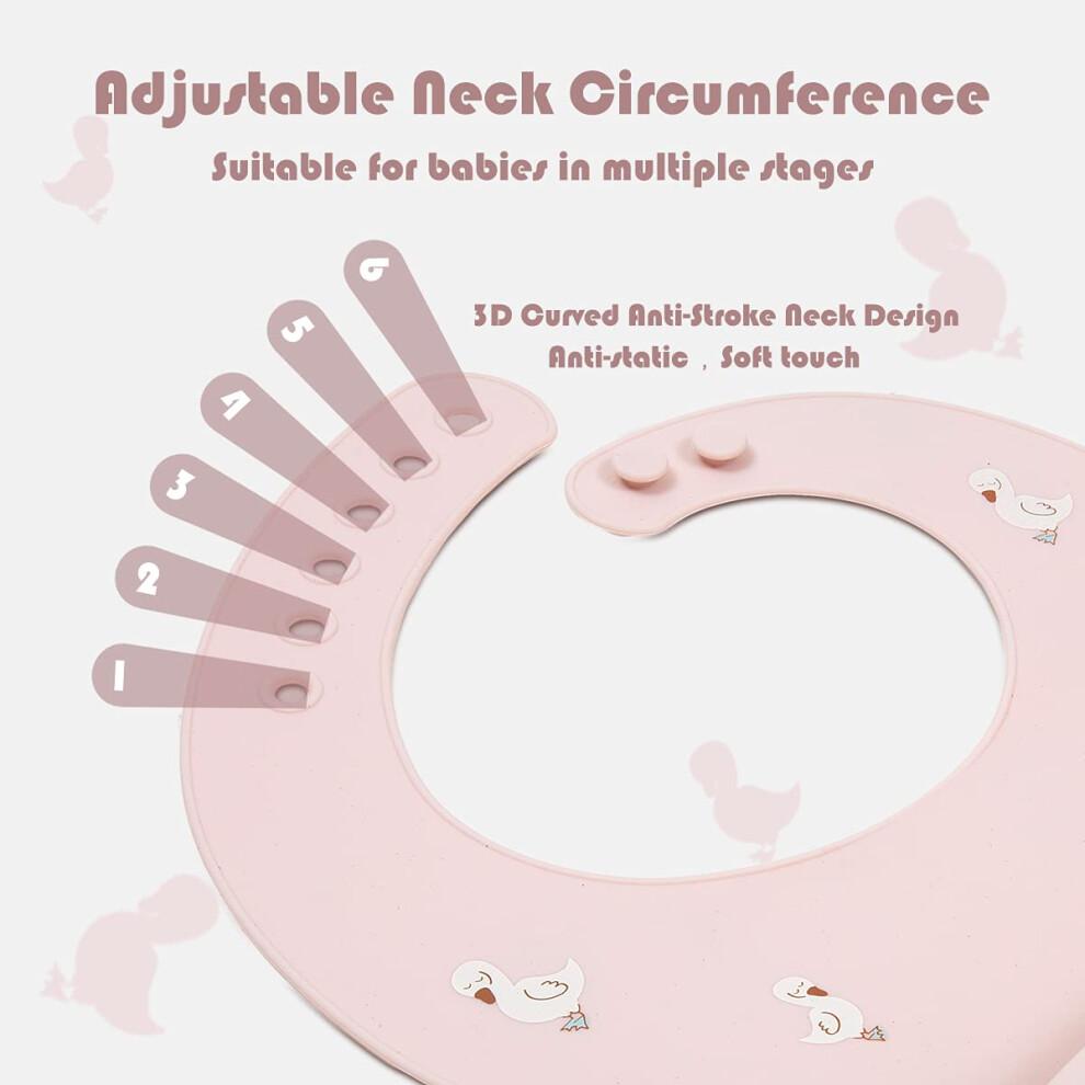 Little Dimsum Baby Bibs 2Pcs Silicone Baby Feeding Bibs Easily Adjustable and Wipe Clean Soft Waterproof Weaning Bibs Perfect Food Crumb Catcher for