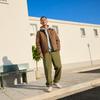 Nike Club Puffer Jackets Men's Moss Woody Brown/White Lapel Moderate