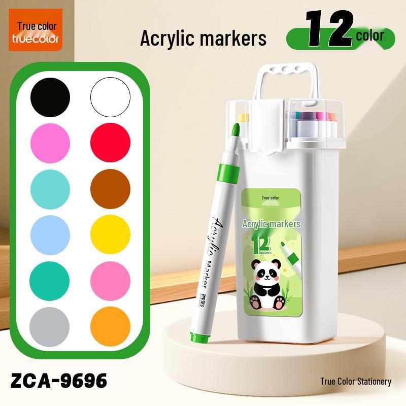 True Color Double-Ended Oil-Based Markers: Quick-Drying Anime Art Set with Hard Tips for Students