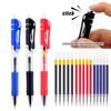 Ballpen Retractable Gel Pen Set Black Red Blue Ink 0.5mm Ballpoint Replaceable Refills Office School Supplies Stationery