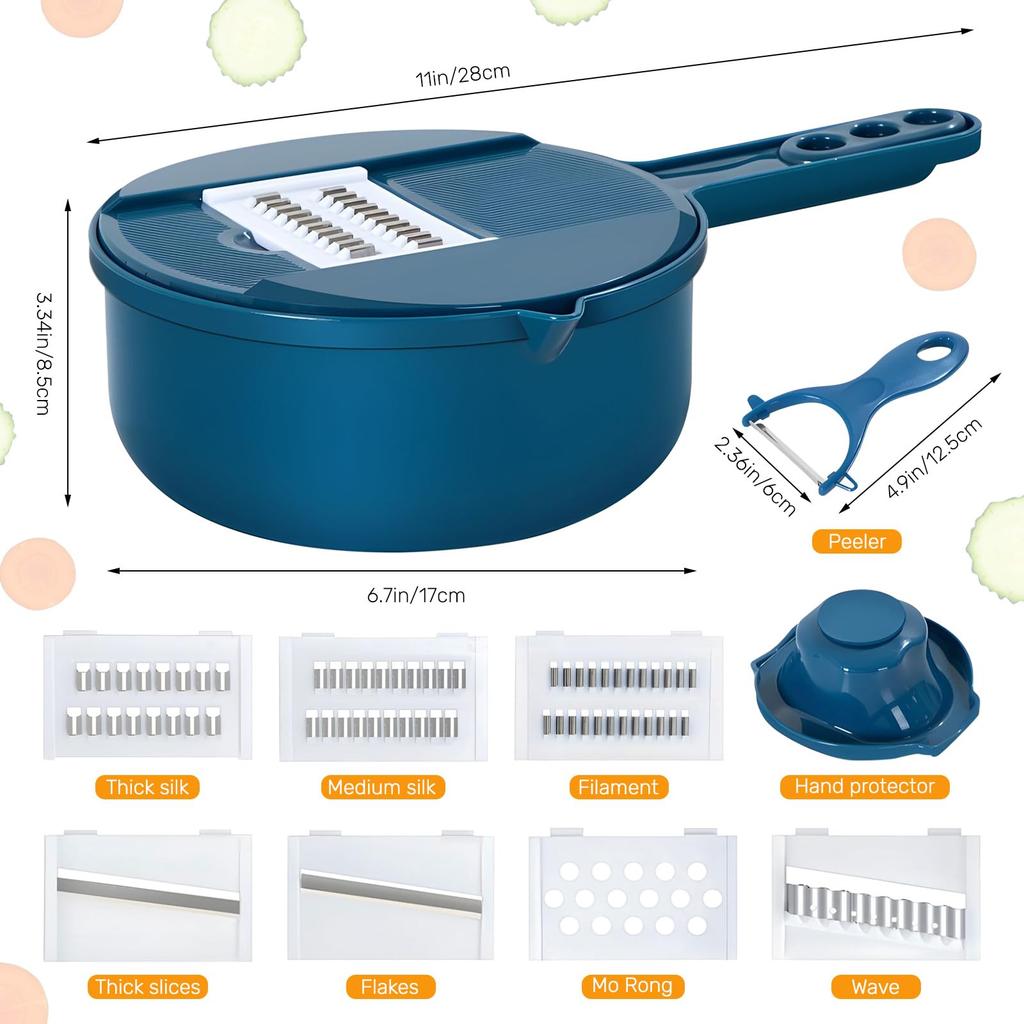 Nine-in-one Vegetable Cutter Multi-functional Carrot and Potato Manual Shredding and Slicing Machine Salad Utensils Kitchen Tool