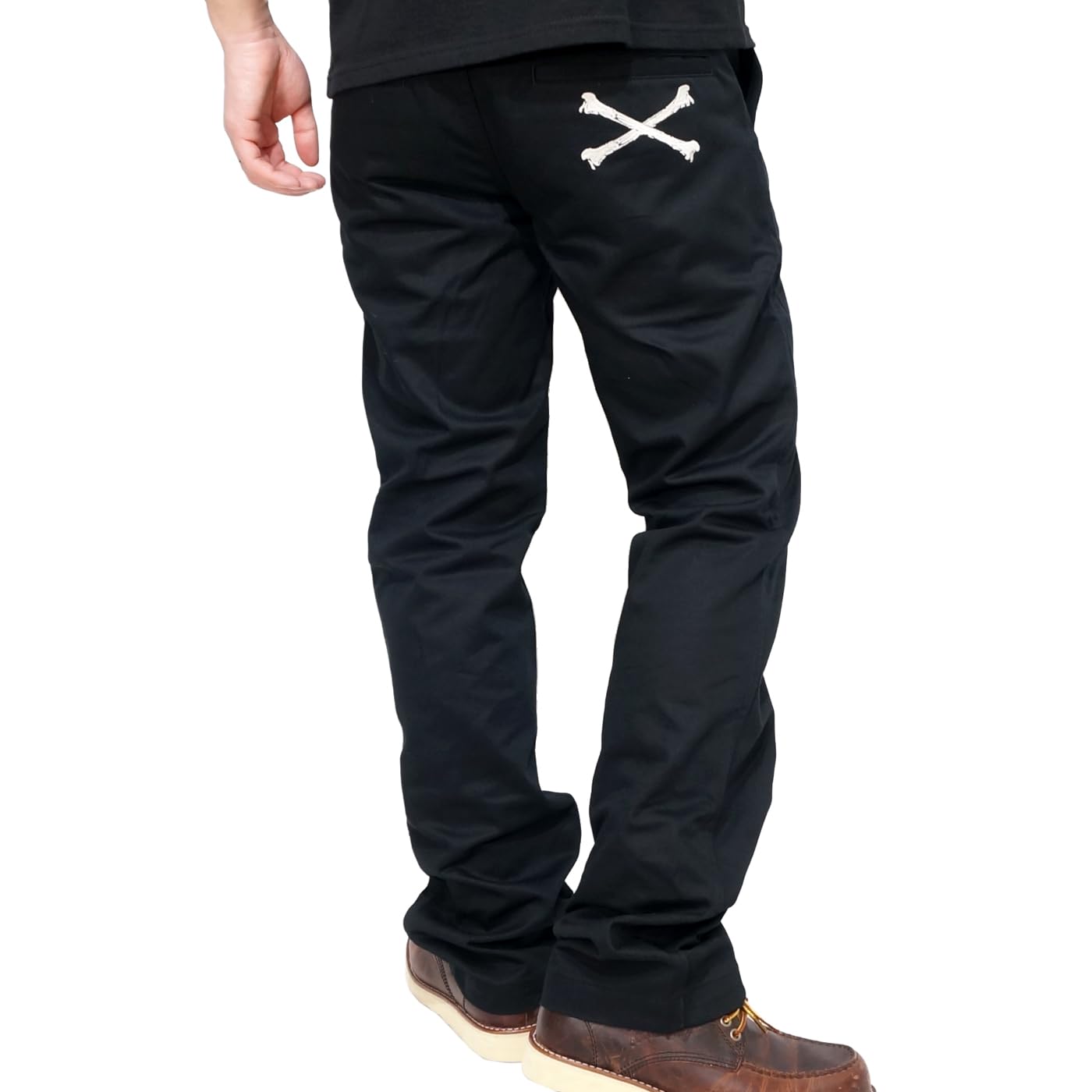 

Vanson Crossbone Embroidered Chino Work Pants nvbl-101, 36 inches, Black