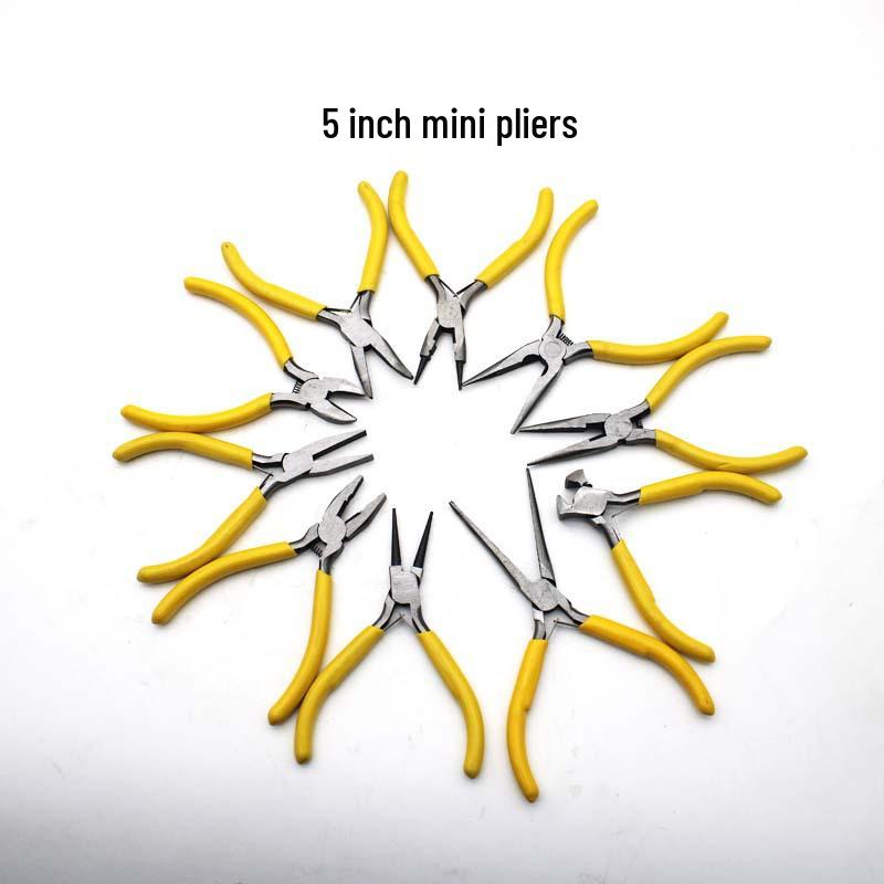 5" Mini Pliers for DIY Jewelry, Multi-Function Wire Cutters, Angled Top Cutting Pliers