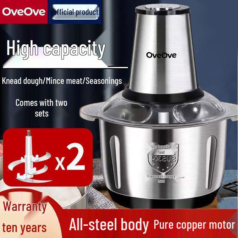 Picadora de Carne y Picadora de Verduras Eléctrica Alemana - Licuadora Multifuncional de Acero Inoxidable para Chile y Cocina