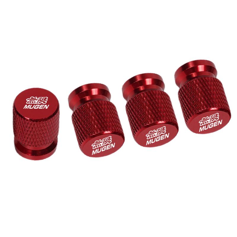 4pcs Car CNC Aluminum Tire Valve Air Port Stem Cover Caps For Honda Mugen Power Civic Accord CRV Hrv Fit Jazz Accessories