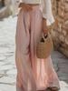 Women Summer Solid Color Loose Wide Leg Casual Long Pants