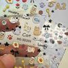 5D Embossed Cute Cartoon Cat Dog Design Nail Art Sticker Decals Self Adhesive Supplies For Women And Girls