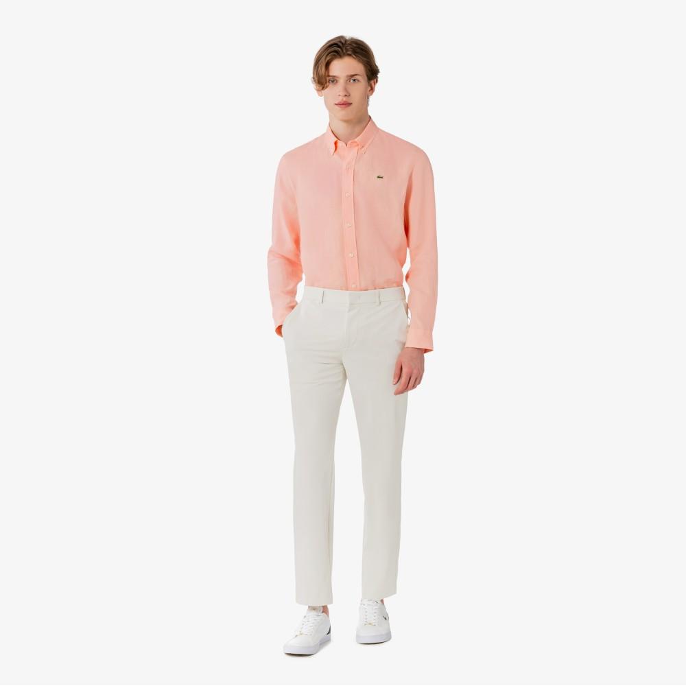 Lacoste Men's Solid Linen Shirt CH769E-56GUI2