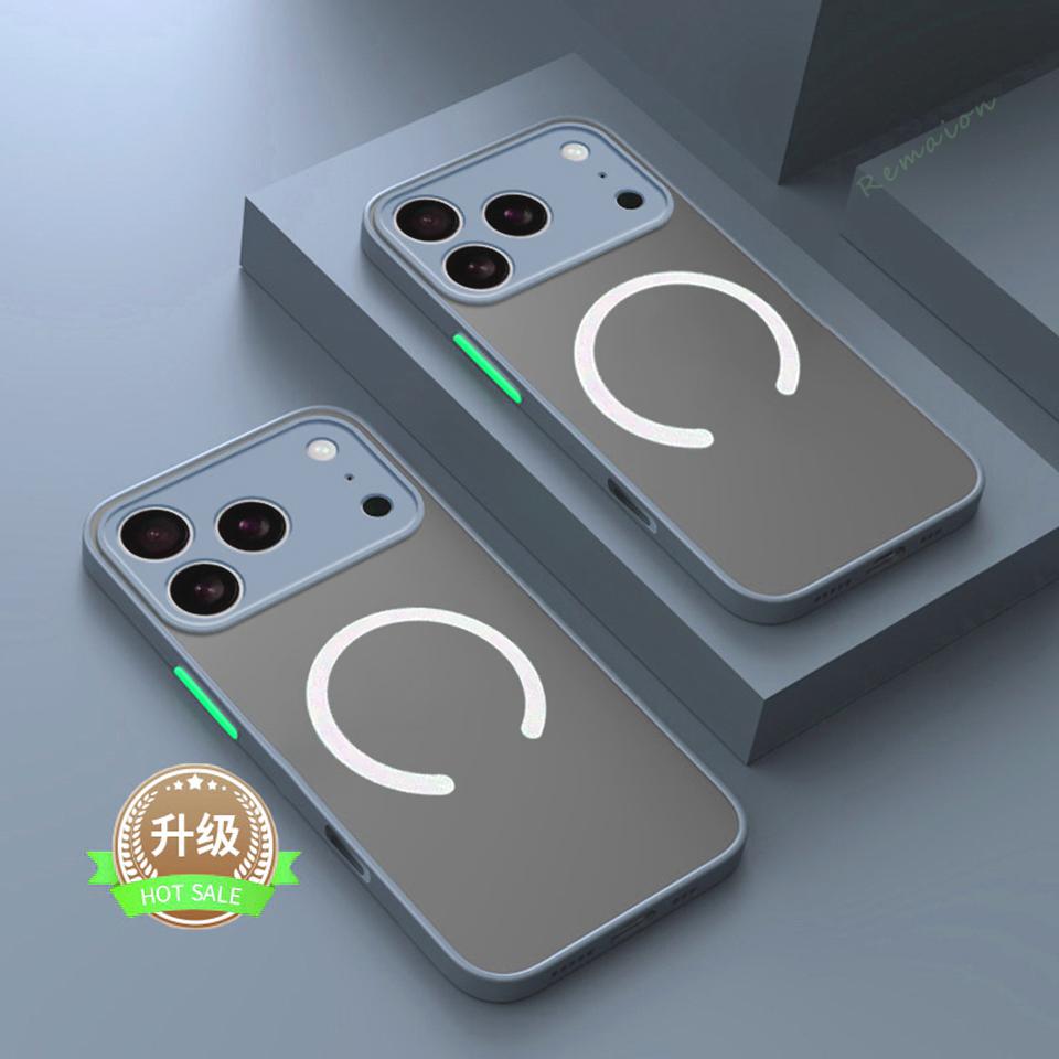 Color Blocking Hard PC Matte Magnetic Case for For Iphone 17 AIR 14 1 16 Plus 13 11 12 17 Pro Max Shockproof  Cover