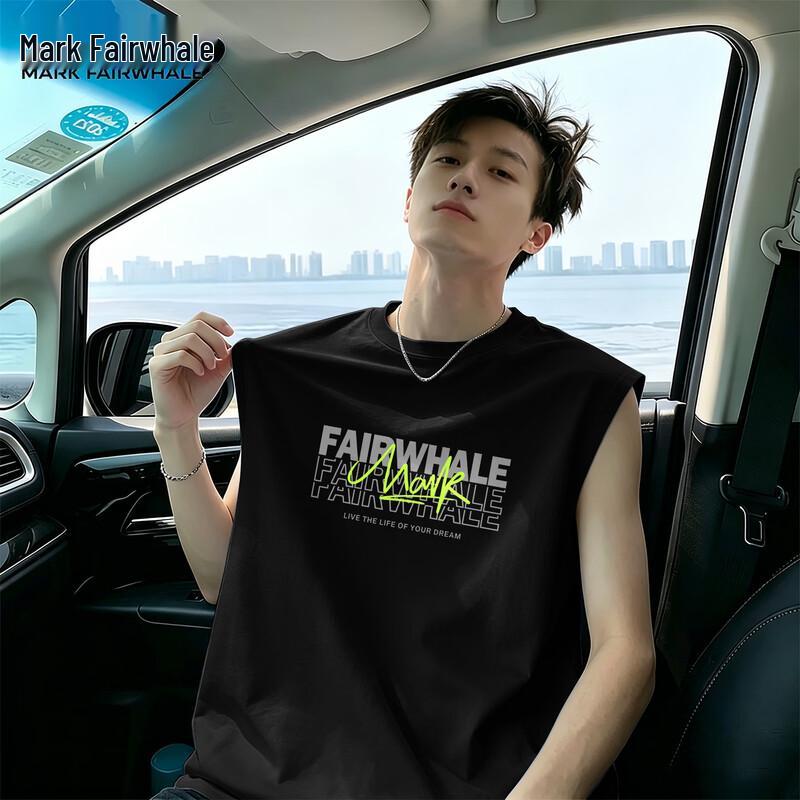 Mark Fairwhale Men s Cotton Loose Fit Vest Tank Top 3XL чёрный