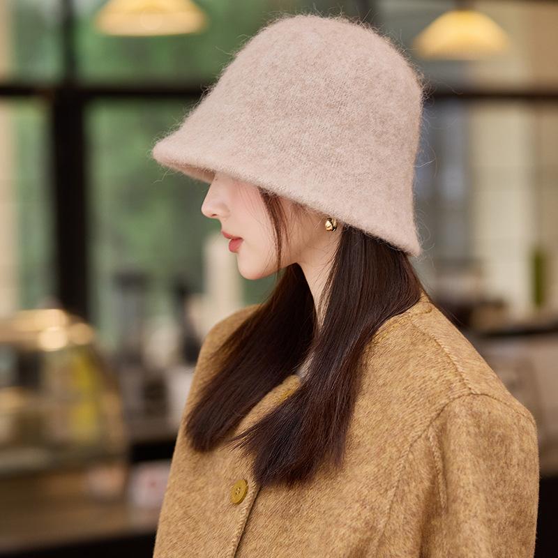 Bucket Hat Women's Autumn and Winter New Knitted Hat Fashion Basin Hat Thermal Ear Protection Bucket Hat