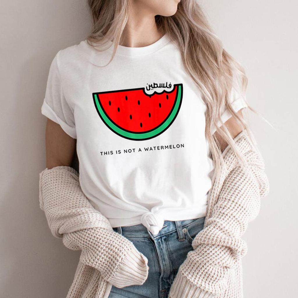 Maglietta divertente con anguria Questa non è una maglietta con anguria Maglietta con pace e amore Maglietta con grafica a manica corta sui diritti umani Streetwear