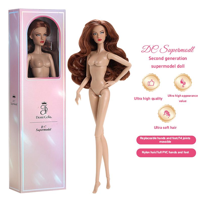 New 2Nd Gen  32Cm Supermodel Doll White Dark Skin Straight Hair Curly Hair 1/6 Diy Doll Toy Fashion Model Collectible Gift
