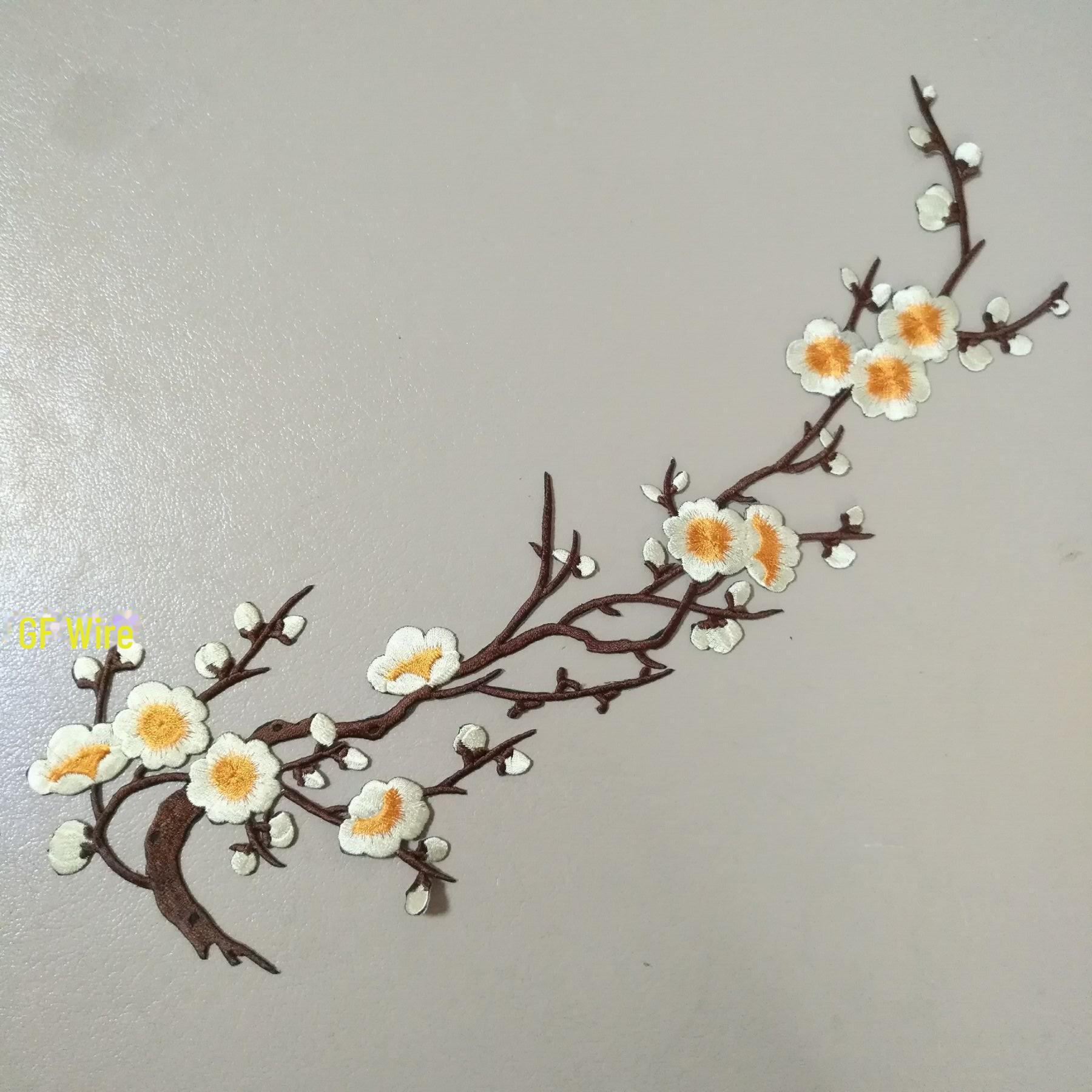 

Вышитая нашивка «Цветок зимней сливы» для чонсама — своими руками в китайском стиле с термонаклейкой 15X36 cm