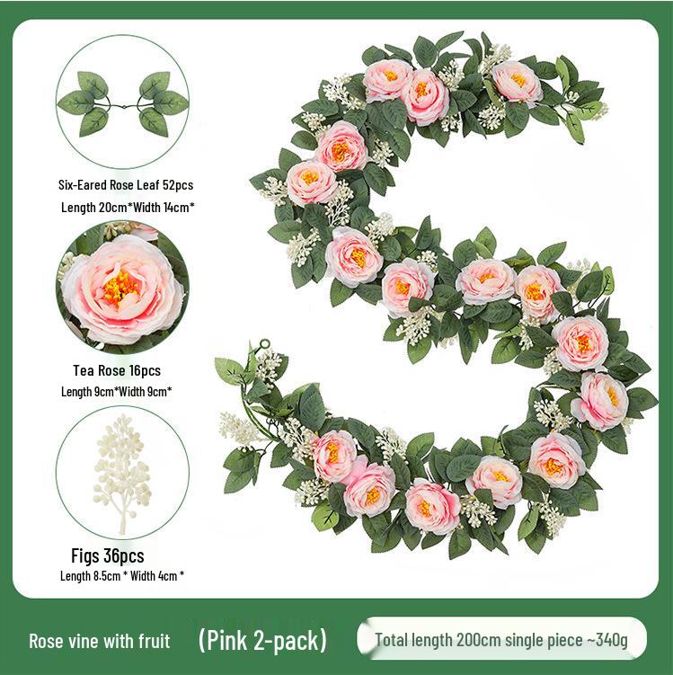 

Wedding Camellia Leaf Vine Flower Wall & Dining Table Decor