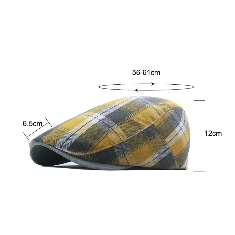 Bunte karierte Baskenmütze, Newsboy-Kappen, Herren-Stürmermütze, Frühling und Herbst, britische Retro-Kappe, Damen-Gatsby-Malerhüte, Efeu-Hut, Boina