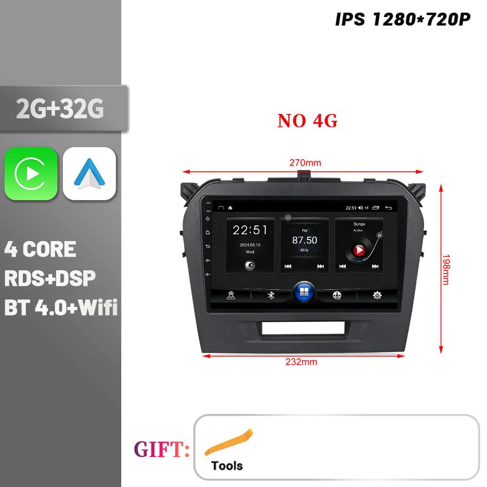 Android Bluetooth Wireless CarPlay For Suzuki Vitara 2014-2018 Car Radio Multimedia Navigation Touch Screen Stereo Head Unit