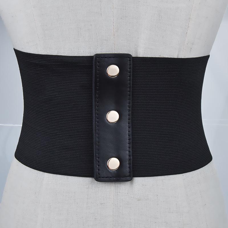 High-End Black Heart-Shaped Lady's Shirt with Elastic Waist and Embroidered Retro Corset Belt