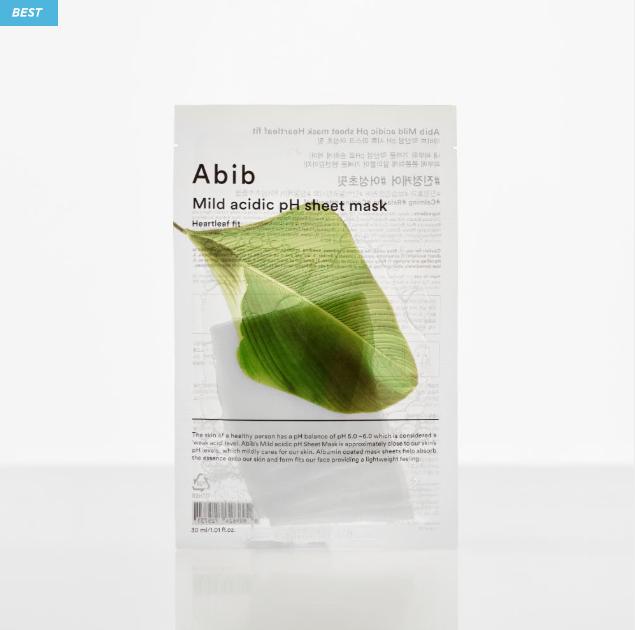 Mild Acidic pH Sheet Mask with Heartleaf for Daily Soothing Care