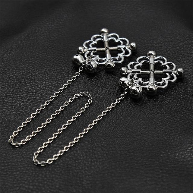 Metal Breast Clamps Nipples Clips With Small Bells Chain Bondage Slave Sex Toys For Women Couples Flirting Adult Game Products