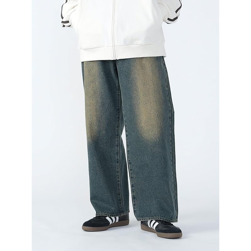 [Beams Heart] Jeans Blast Wide Straight Denim Men's DARK_INDIGO S