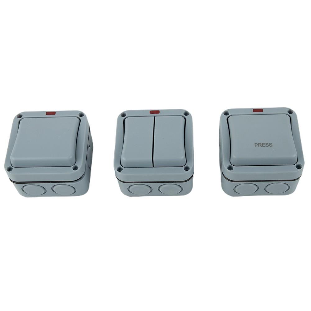 Weatherproof Waterproof IP66 1 Gang 2 Gang Light Switch Outdoor Storm Resistant