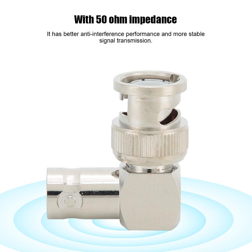 4pcs BNC Male To BNC Female Right Angle Elbow Adapter Connector 50 Ohms Brass Connector
