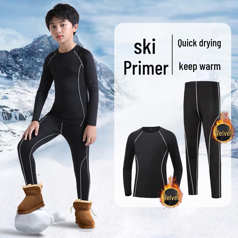 Children's Quick-Dry Warm Ski Base Layer Set for Winter Sports