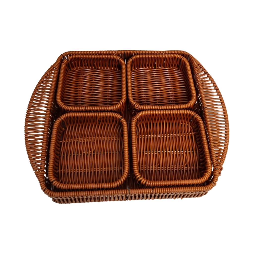 Cestas de Frutas Trançadas, Cestas para Armazenamento de Pão, Cestas para Armazenamento de Lanches, Cestas Utilitárias para Cozinha