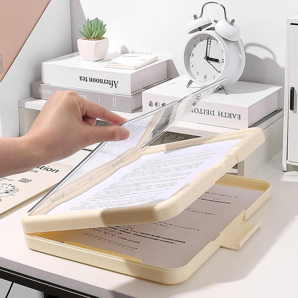 A4 Exam File Organizer Multi Function Student Folder with Clip Office Document Holder School Supplies Paper Board Storage