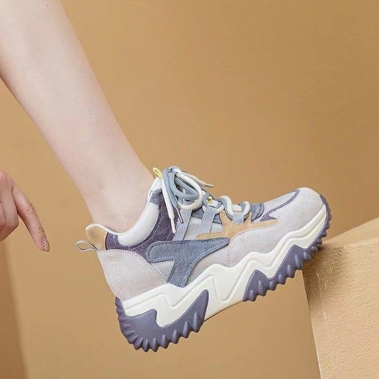 2025 autumn ins tide Korean version of the new dad shoes female students versatile sports shoes street shot heightening shoes female Z310